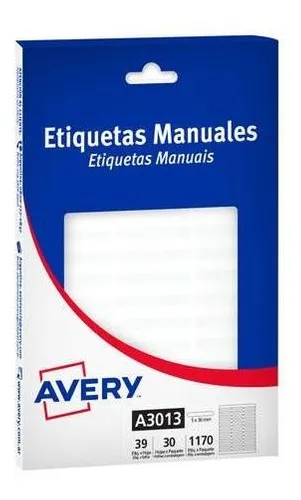 Etiquetas avery a3013 por caja 