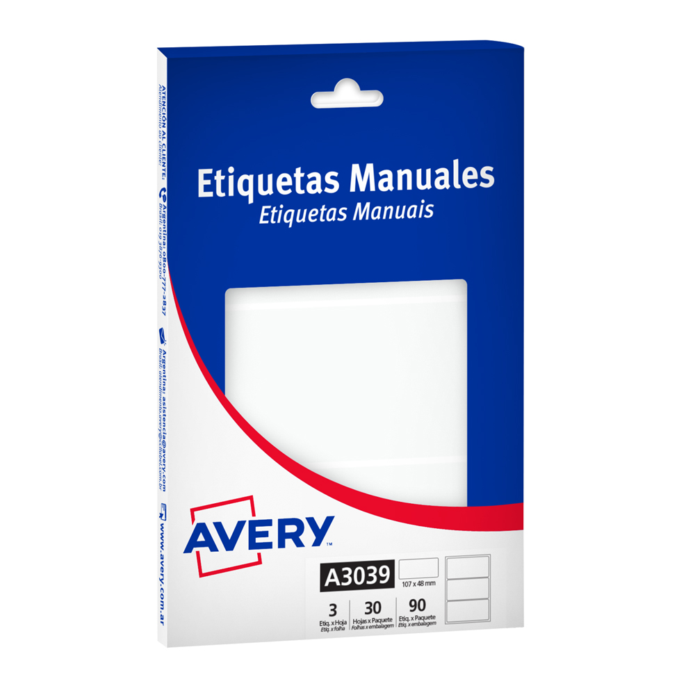 Etiquetas avery a3039 107x48mm por caja 