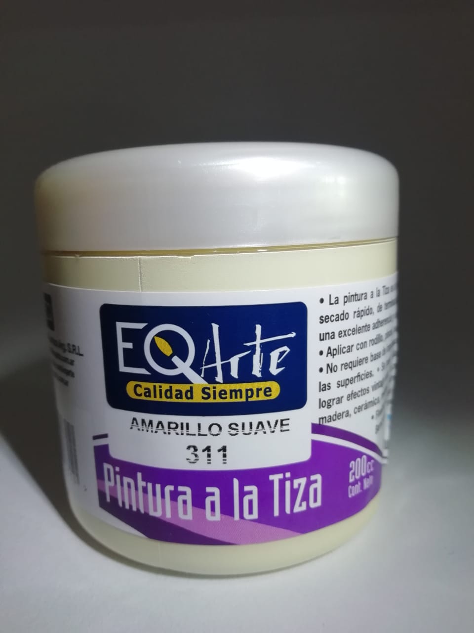 Pintura eq a la tiza 311-amarillo suave  200cc
