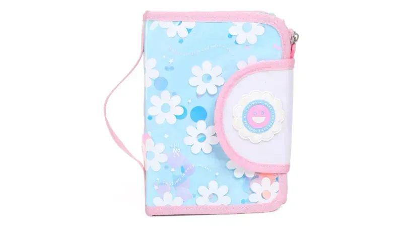 Cartuchera box chimola con folios light blue