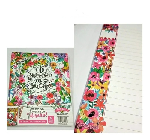 Hojas punto cero numero 3 x96 rayadas diseÑo 10604