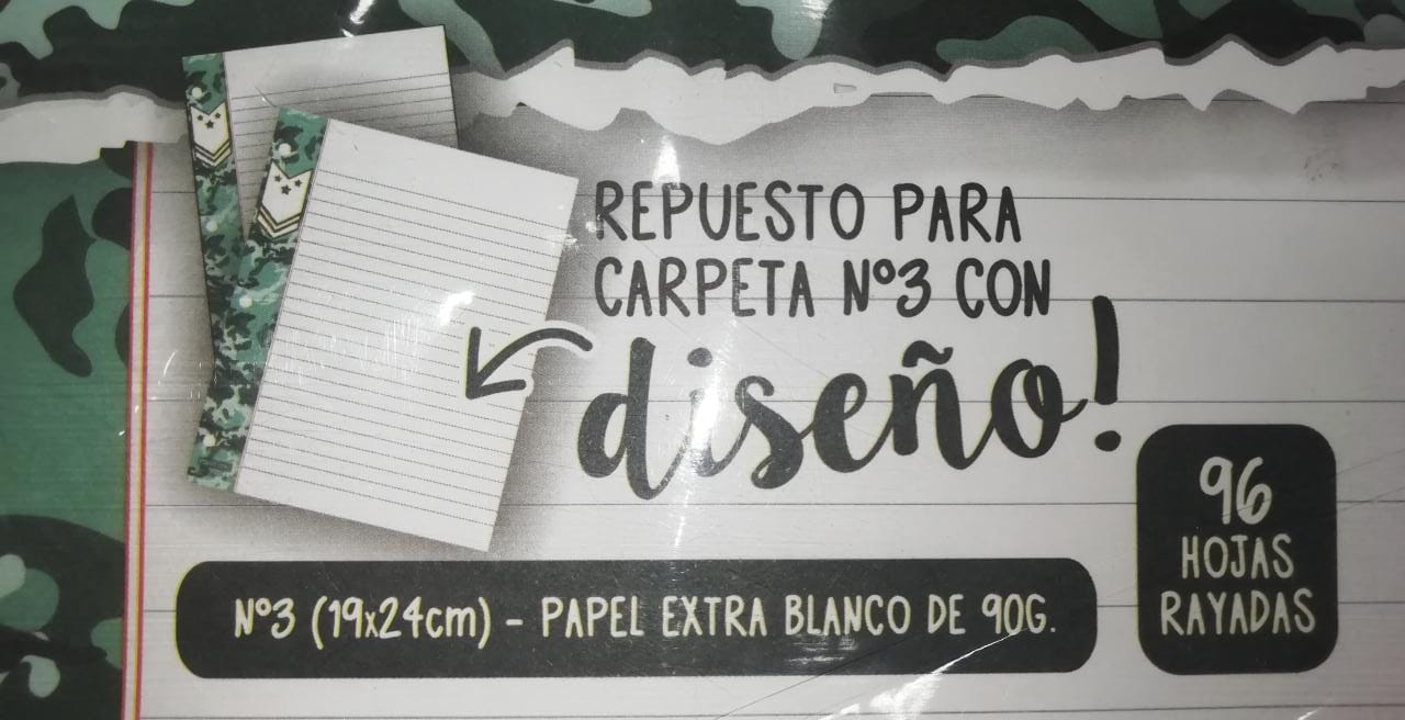 Hojas nro3 punto cero 96u rayadas con diseÑos 10605