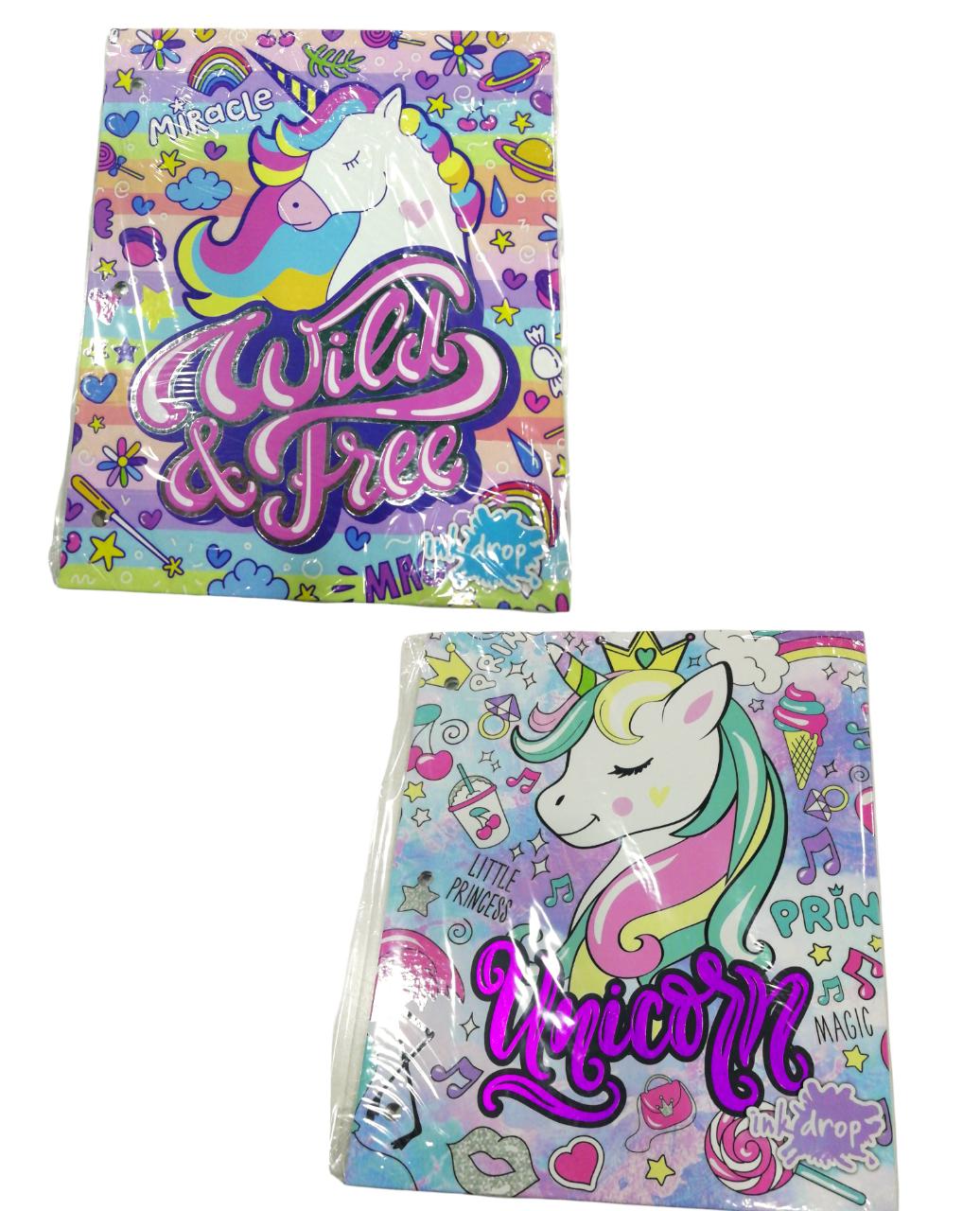 Carpeta inkdrop nro 3 dos tapas unicornios