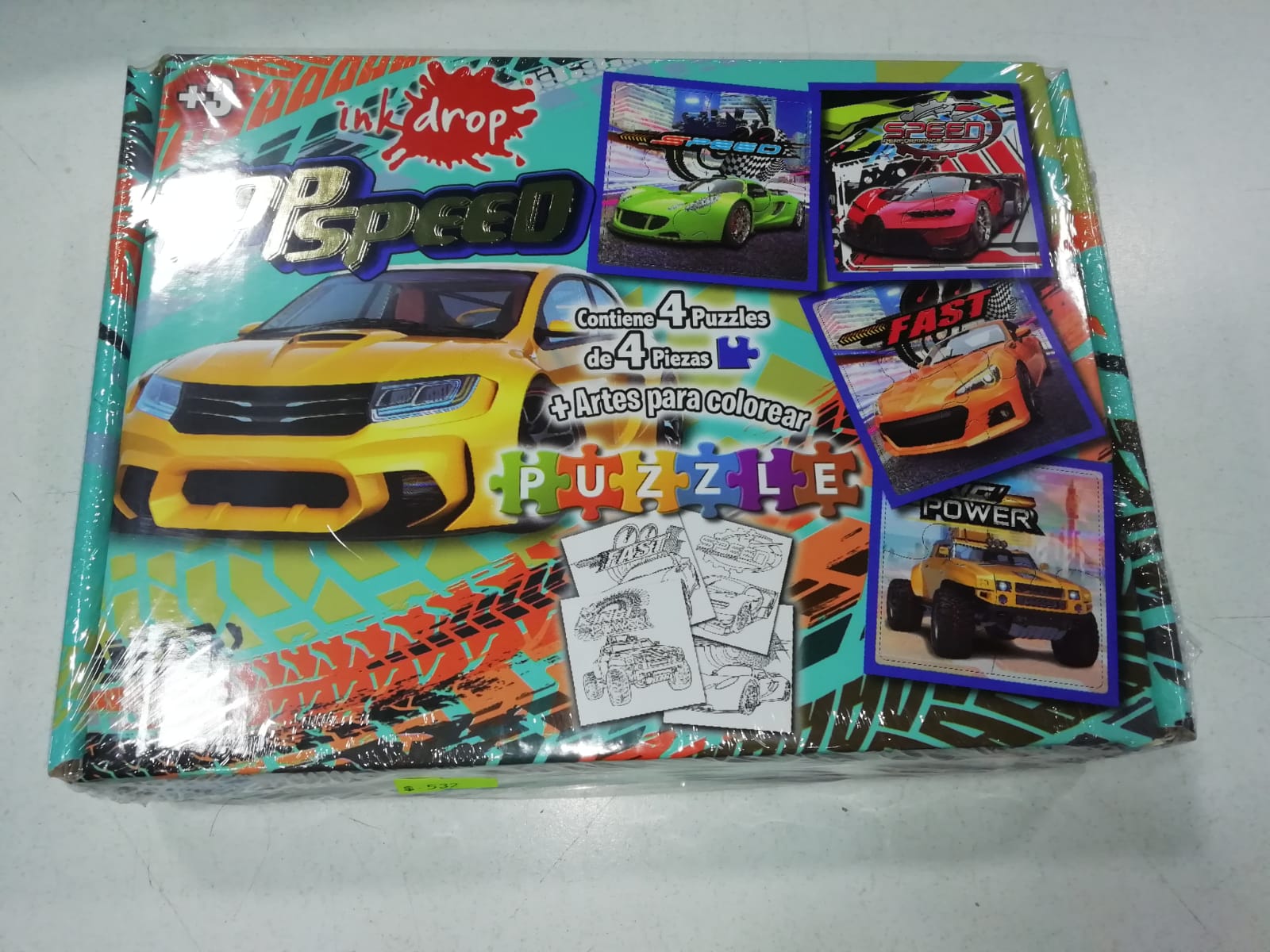 Puzzle 4 de 4 piezas + arte colorea cars