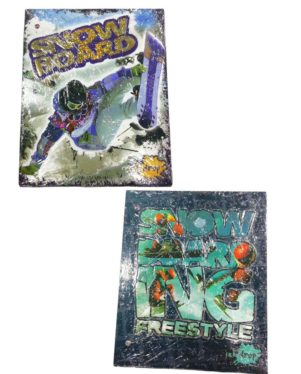 Carpeta inkdrop nro 3 dos tapas snowbording