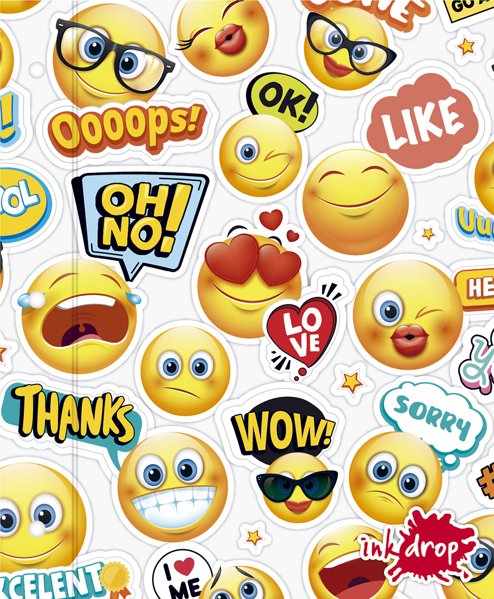 Carpeta big pocket nro 3 dos tapas emojis