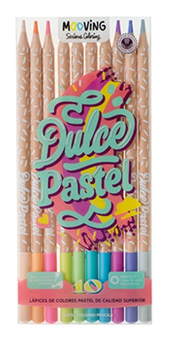 Lapices dulce pastel x 10 mooving 