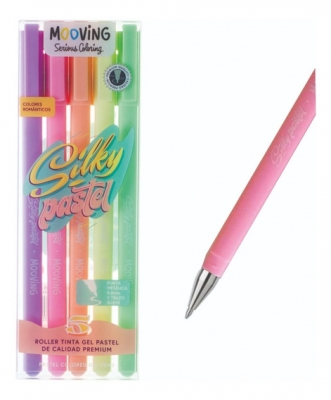 Roller  mooving lapicera gel pastel x 5