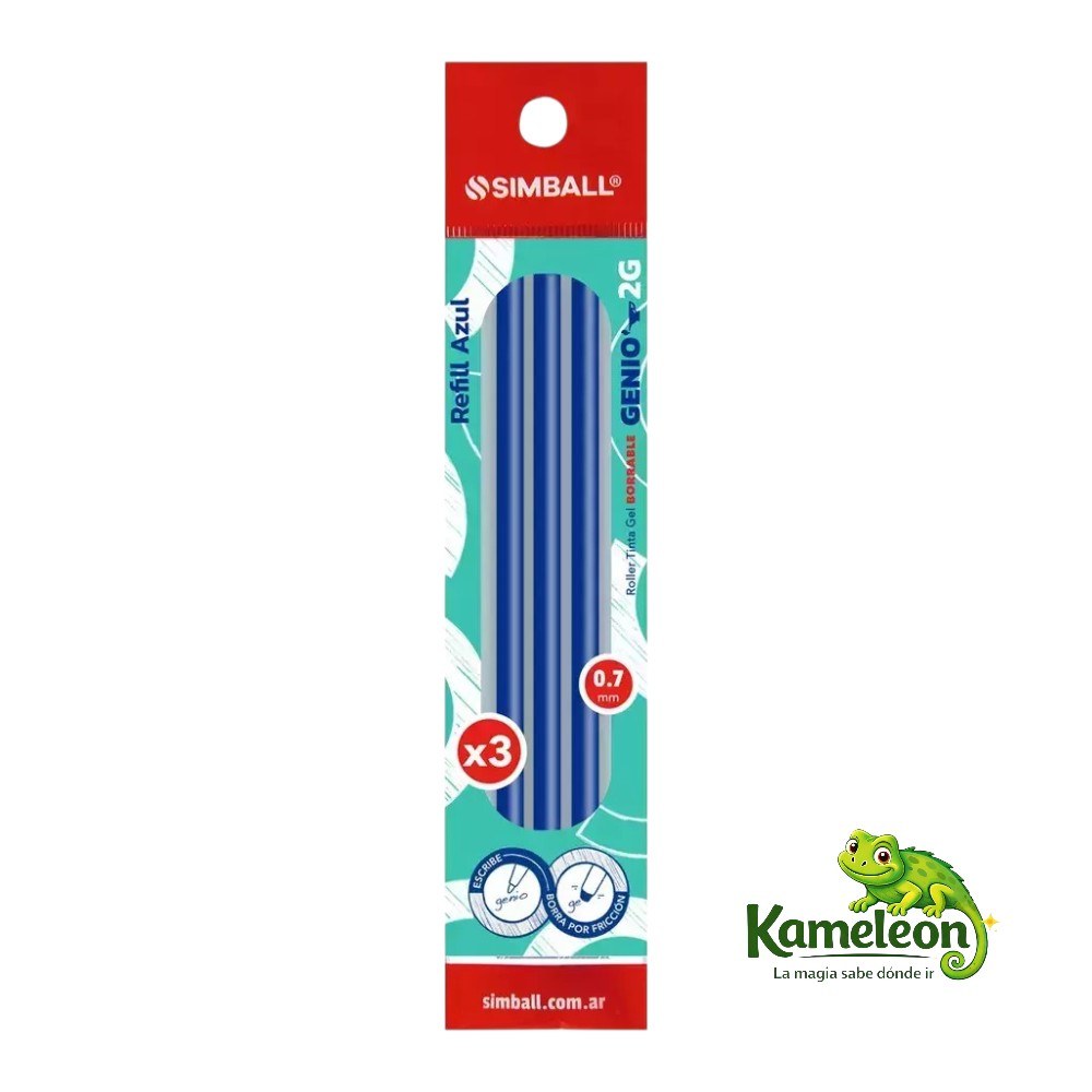 Repuesto simball borrable genio 2g x 3 , 0.7 mm
