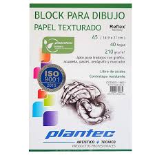 Block de dibujo plantec a5 40h. 210grs.