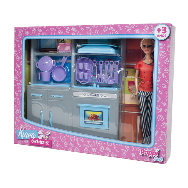 MuÑeca kiara cocinera c/accs muebles