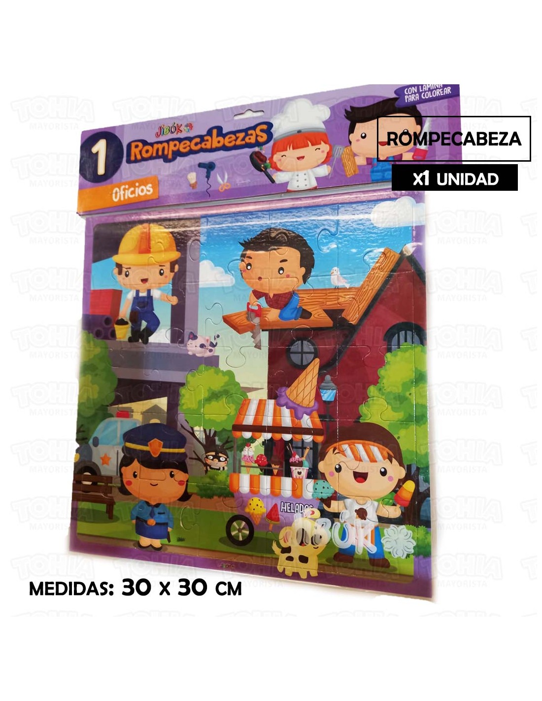 1 puzzle jibuk de oficios jibuk  x 25 pzas.