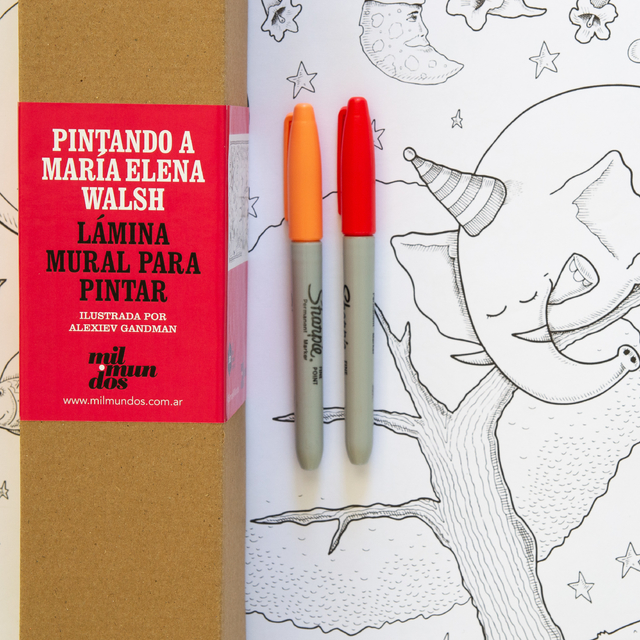 Lamina "mil mundos" pintando a maria elena walsh