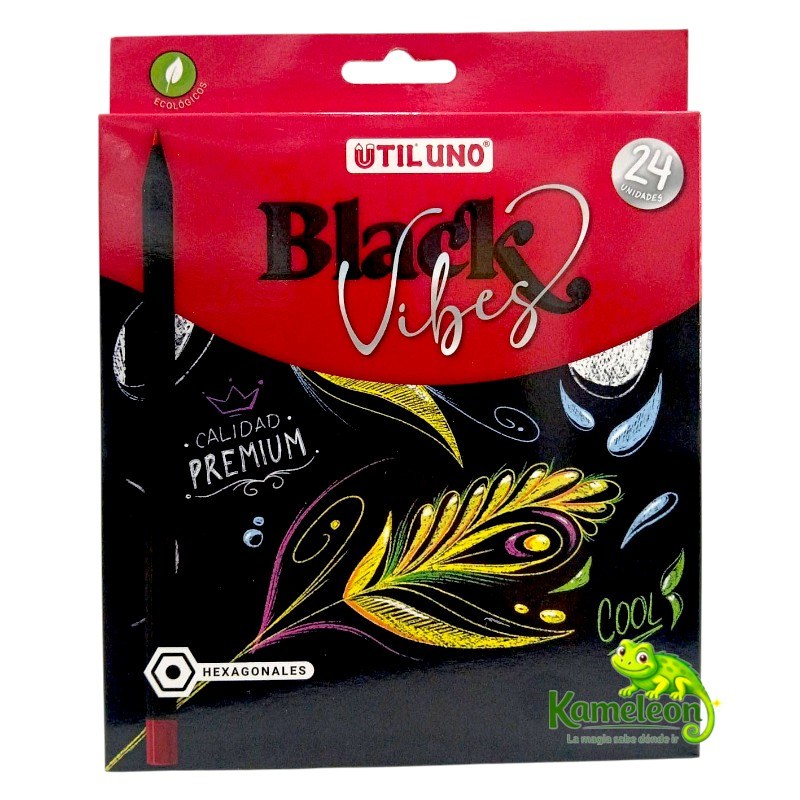 LAPICES BLACK VIBES HEXAGONALES X 24UN.