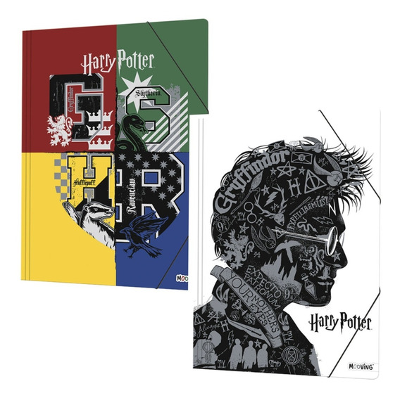 Carpeta mooving 3 solapas c/elastico  oficio harry potter