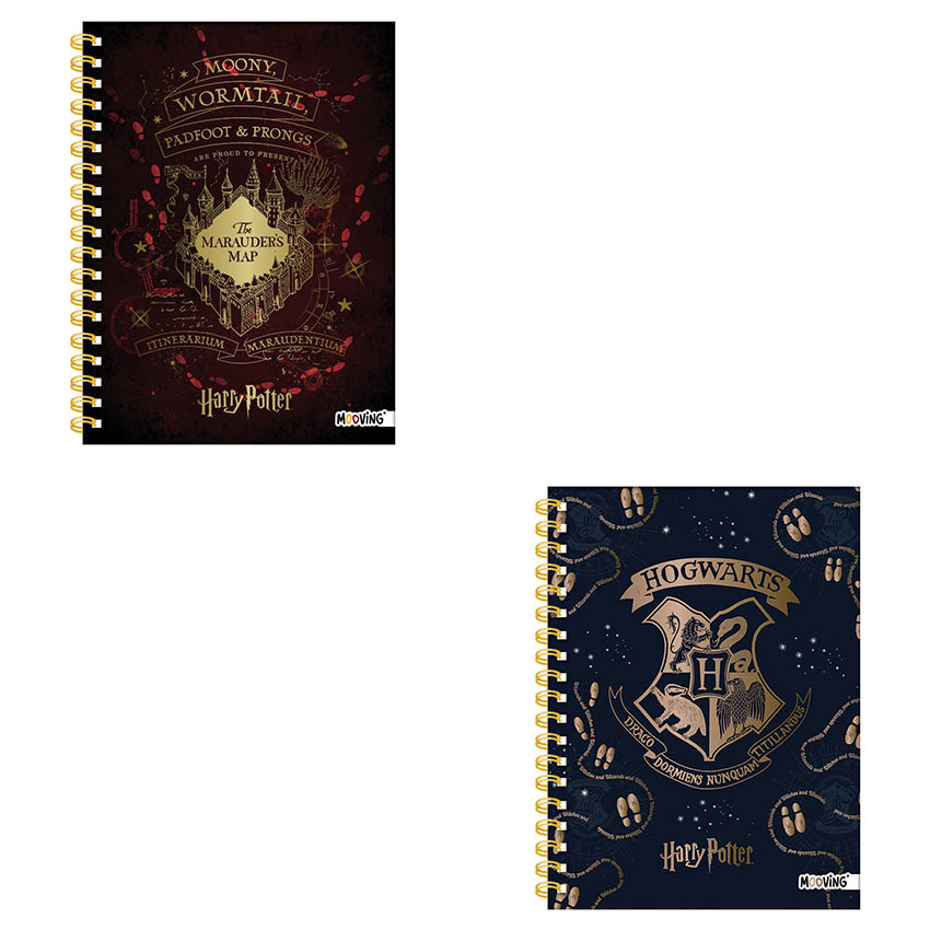 Cuaderno mooving t/dura 16 x 21 espiral 80hj. harry potter 
