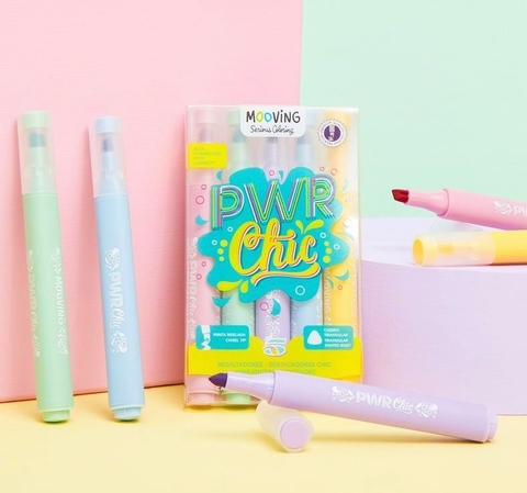 Resaltadores mooving triangular pwr chic pastel