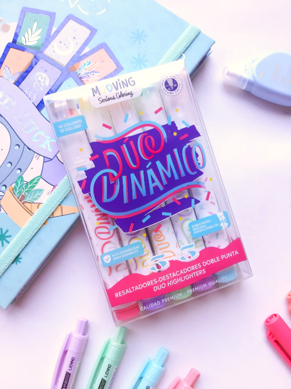 Resaltadores mooving duo dinamico x 5