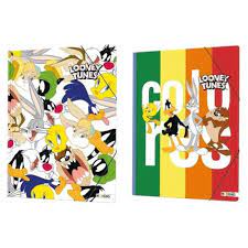 Carpeta mooving  3 solapa  c/elastico oficio looney tunes