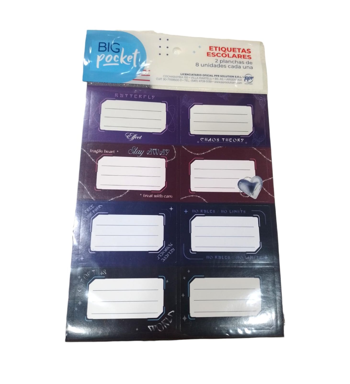 Etiquetas big pocket urbano