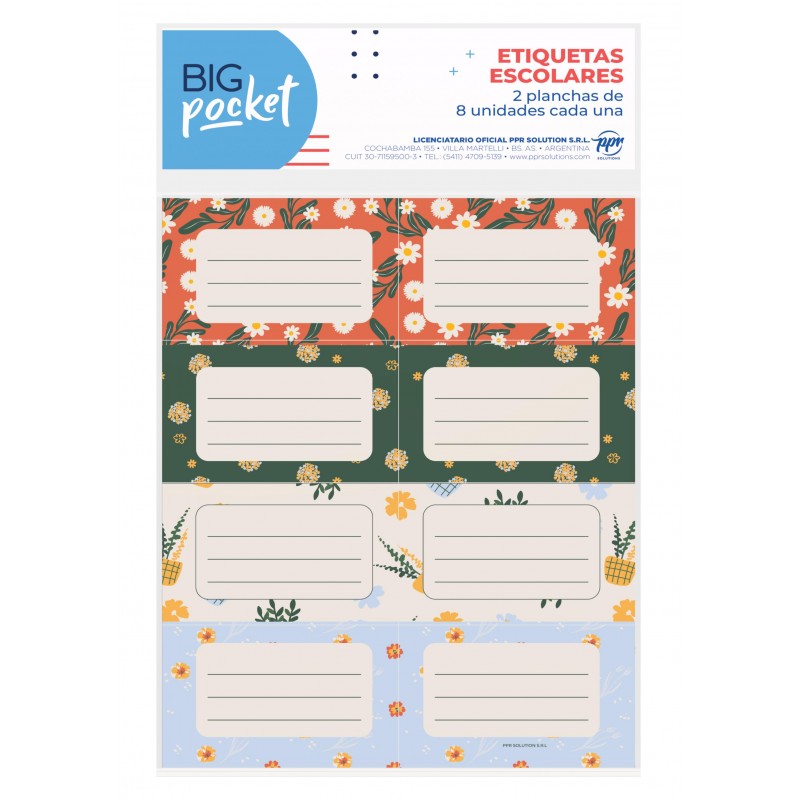 Etiquetas big pocket natural