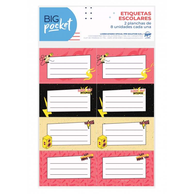 Etiquetas big pocket rock 