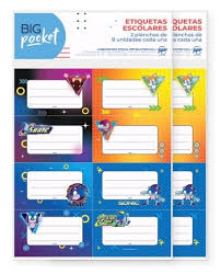 Etiquetas big pocket sonic
