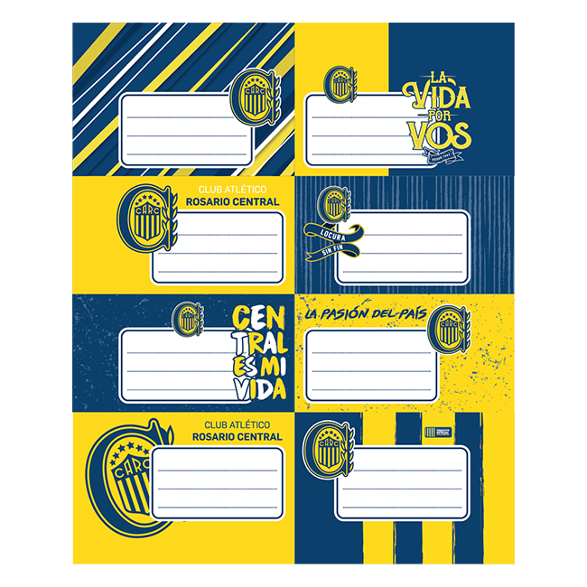 Etiquetas big pocket rosario central 