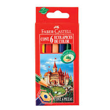 Lapices faber castel cortos x6 colores