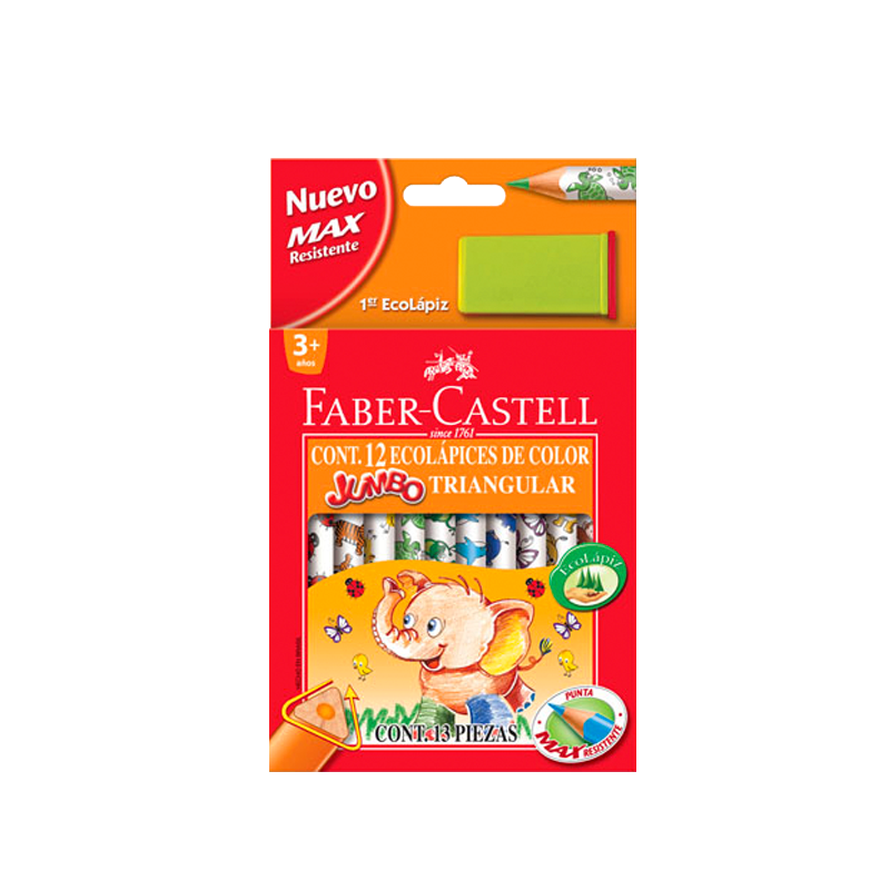 Lapices faber castel triangular jumbo + saca punta
