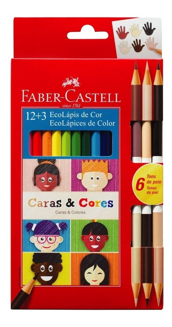 Lapices faber castel12 + 3 caras y cores 