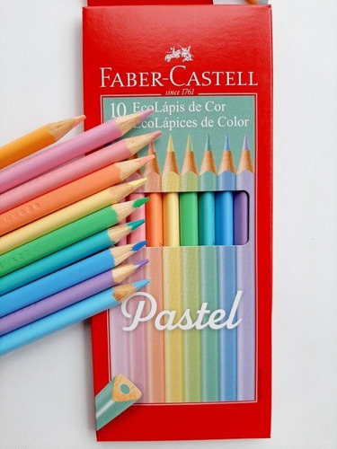 Lapices faber castel x10 colores pasteles