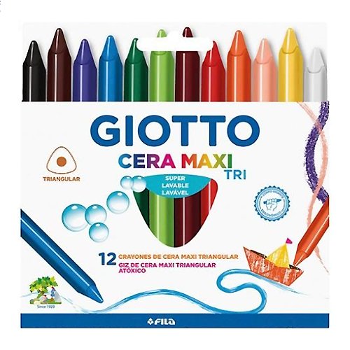 Crayones giotto cera maxi tri x12 colores