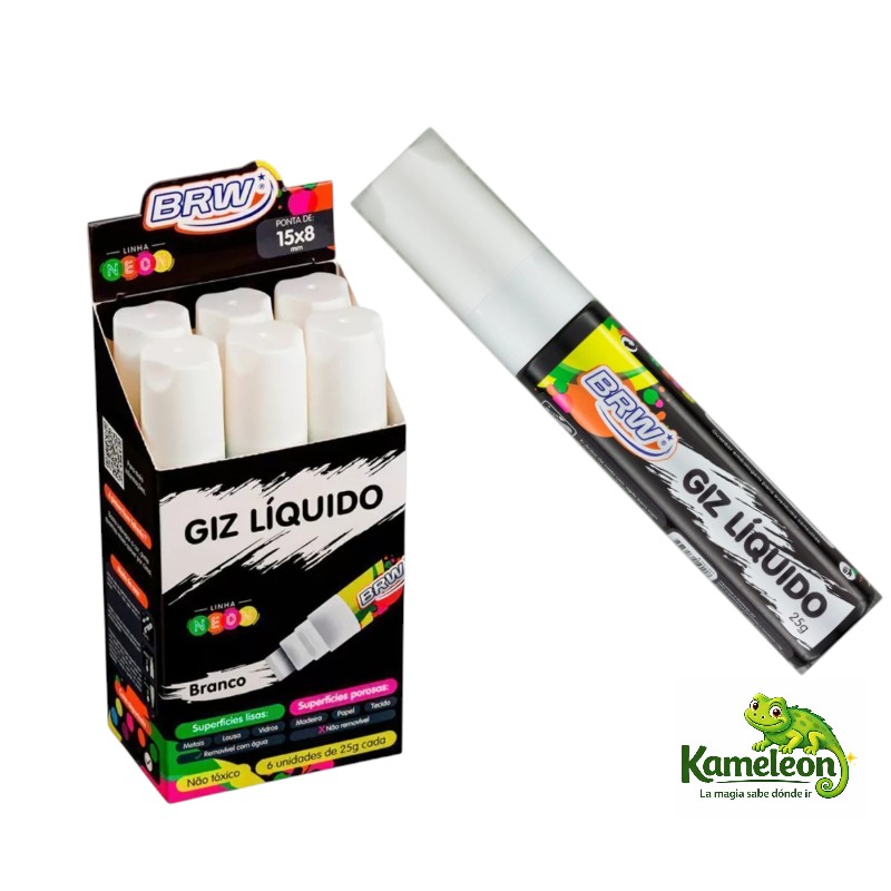 Marcador brw de tiza blanco 15mm 
