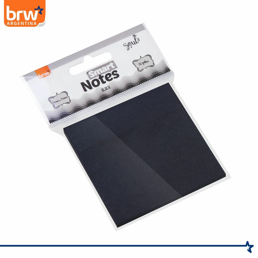 Notas adhesivas negras 76mm x 76mm en block