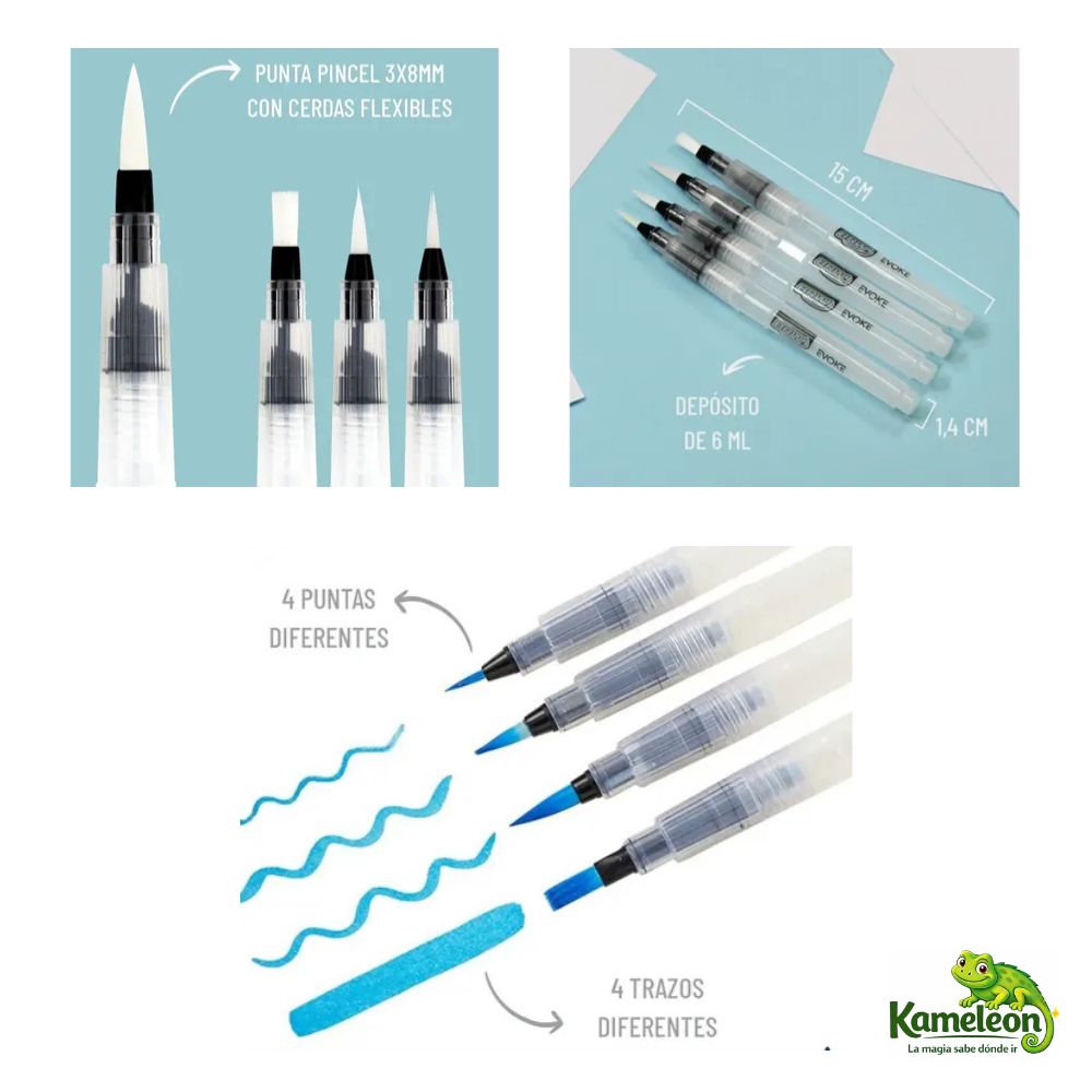Pincel brw artistico evoke waterbrush blister x 4