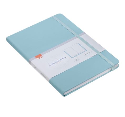 Cuaderno brw hojas rayadas a5 - celeste pastel  - 80h.