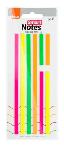 Notas brw resaltador - texto colores neon x 20 hojas 8 blocks ( 3 tamaÑos distintos) 