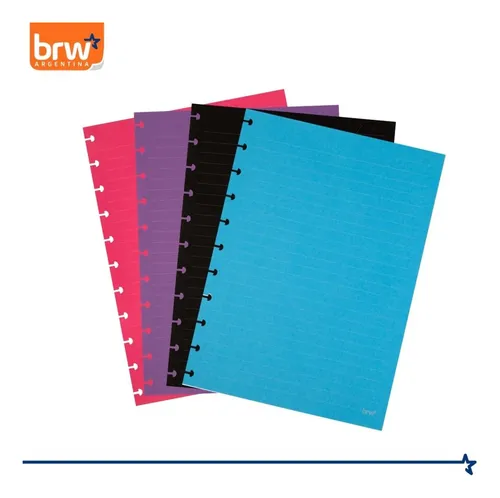 Cuaderno brw repuesto color rayado cuaderno disco 28 x 21,5 40h.