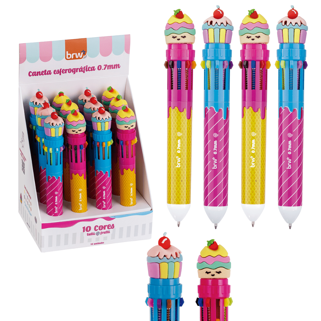 Lapicera brw tutti frutti x 10 colores 