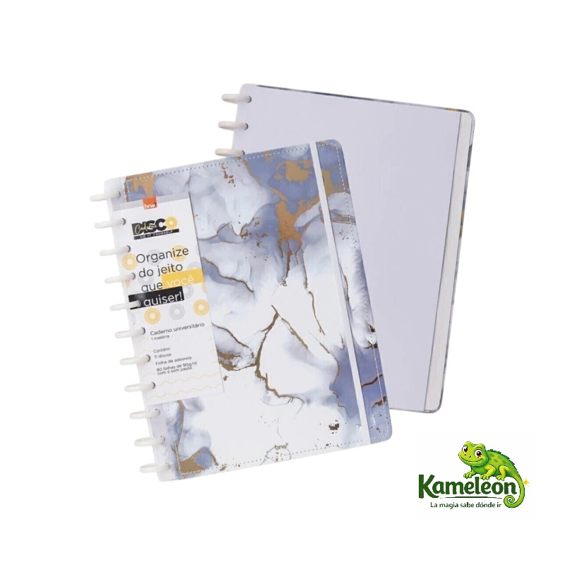 Cuaderno brw universitario de disco marmol 28 x 21,5 80h.
