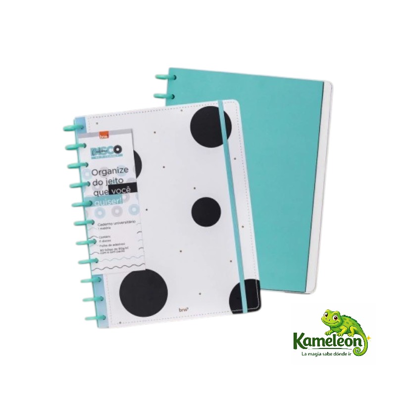 Cuaderno brw universitario de disco point lunares  28 x 21,5 80h.