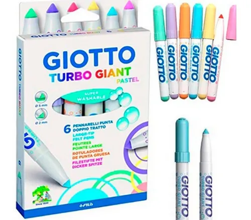 Marcadores giotto turbo giant pastel x 6