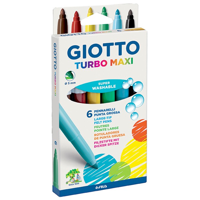 Marcadores giotto turbo maxi x 6 colores