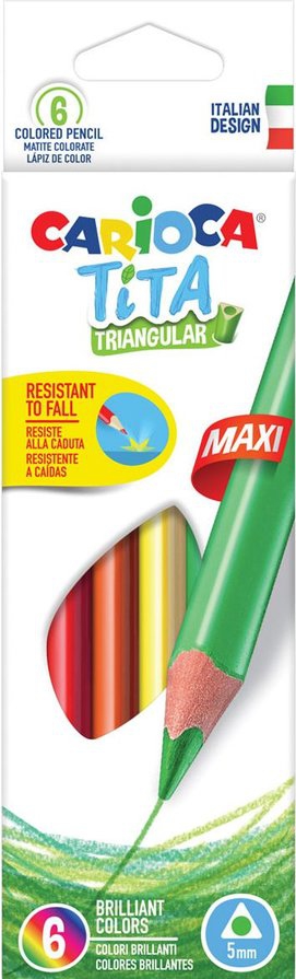 Lapices carioca x 6 tita maxi triangular