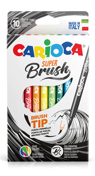 Marcadores carioca 42937 super brush 10un