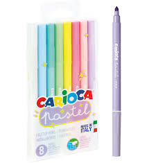Marcadores carioca pastel 8un.