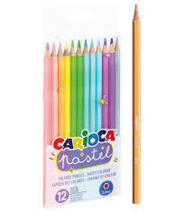 Lapices carioca x12 colores pastel