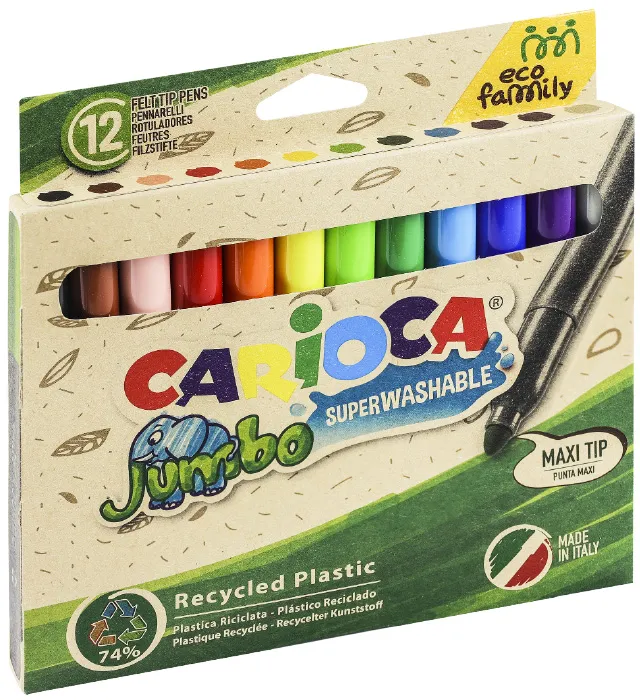 Marcadores carioca lavables jumbo x12 