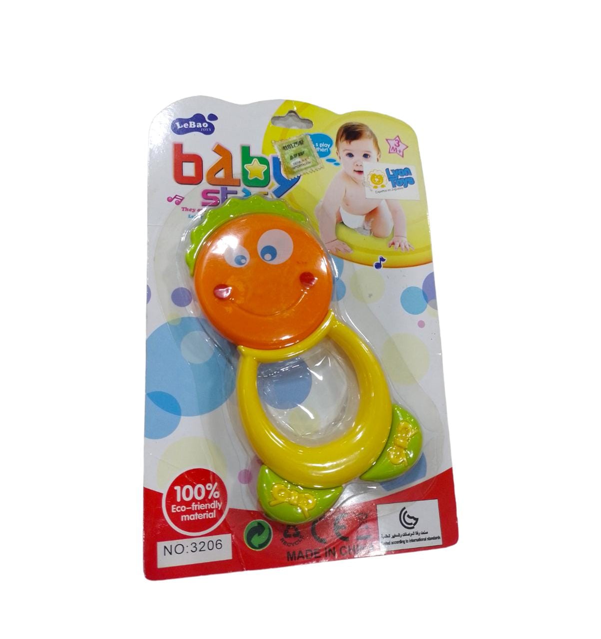 Sonajero con carita baby star 3206